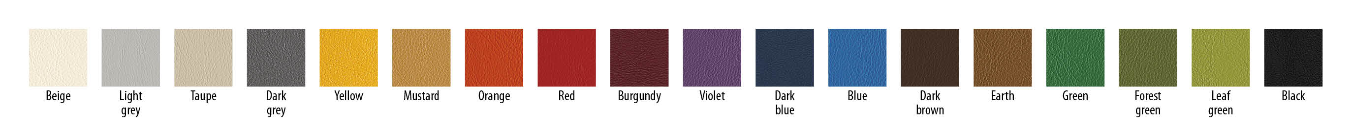 couches' upholstery colour range