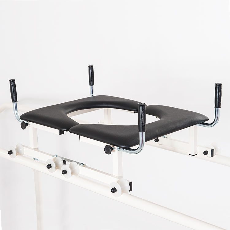 Double patient stabiliser for parallel bars with metal handrail